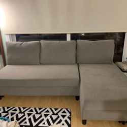 IKEA Alvdalen Sofa Bed With Chaise - Gray - OBO