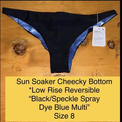 Lululemon Womens Size 8 Black/Blue Sun Soaker Cheeky Bikini Bottom Low Rise  NWT for Sale in Indio, CA - OfferUp