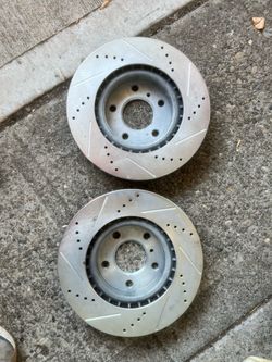 350z powerstop front drill and slotted rotors