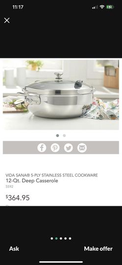 Cacerola De 12 Qt 5 Ply Vida Sana Princeshouse 