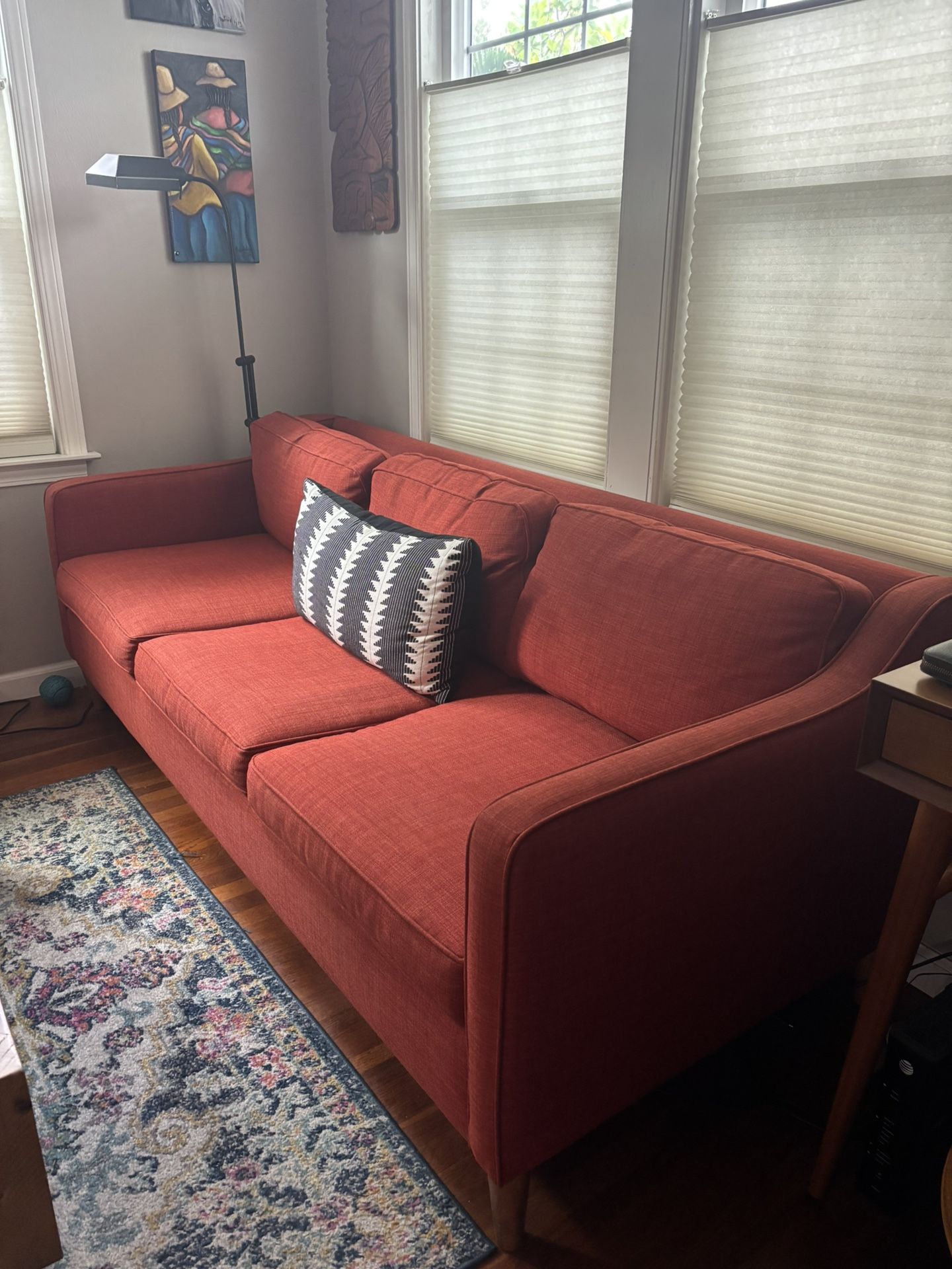 West Elm 81” Hamilton Sofa Red-orange
