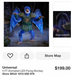 Universal 4 FT Animated LED Flying Monkey