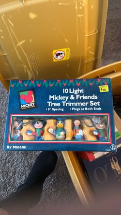Vintage 10 Light Disney Mickey & Friends Christmas Tree Trimmer Light Set