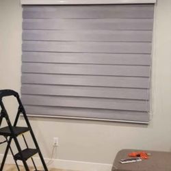  BRAND NEW..Keego Zebra Blinds for Windows Cordless Window Shades Blackout Dual Layer Roller