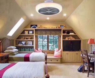 Ceiling Fan with Lights Low Profile Modern Small Ceiling Fans with LED Lights and Remote Control for Bedroom, Wihte Flush Mount Enclosed Ceiling Light