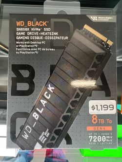 WD Black SN850X 8TB NVMe SSD with Heatsink - Brand New