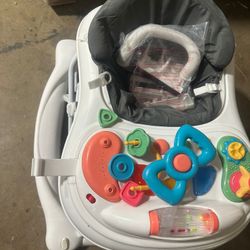  5-in-1 Baby Walker, Baby Walkers for Boys Girls 6-18 Months, Foldable Activity Walker, Toddler Infant Walker with Bouncer, Adjustable Height, Removab