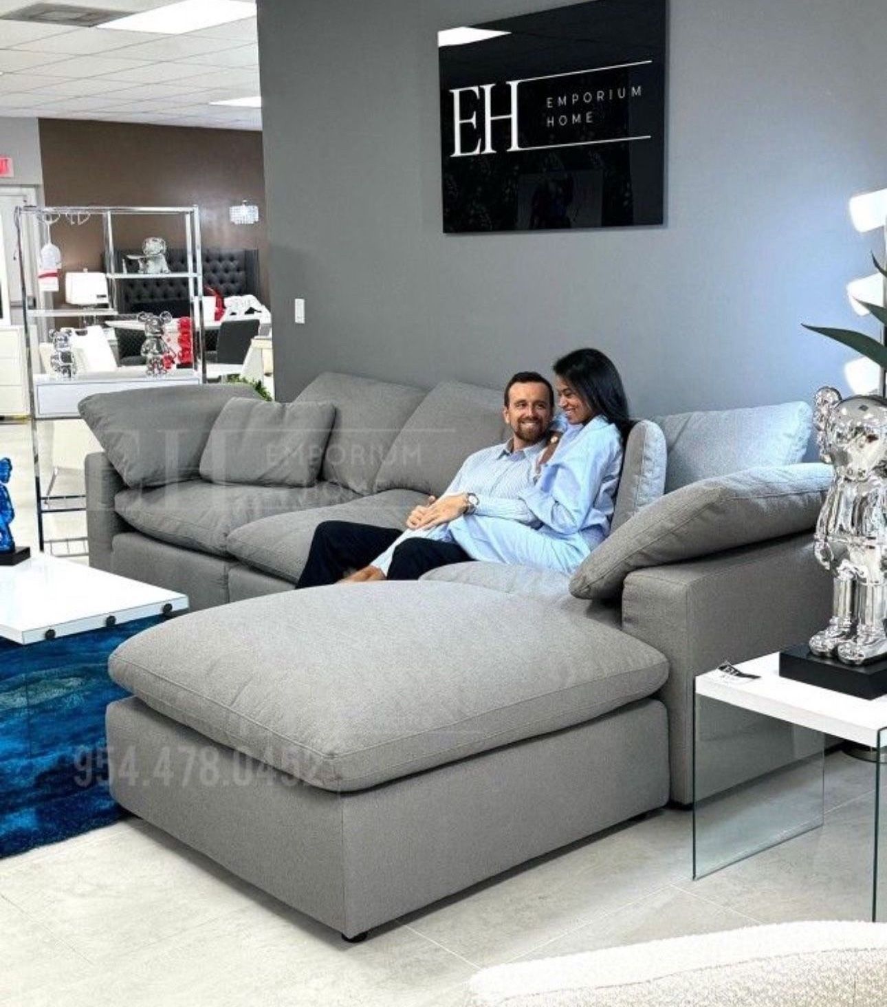 Grey Cloud 4 Piece Sofa Sectional 🔥buy Now Pay Later