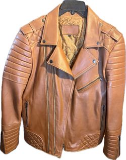 Natural Leather vegetable Tan Biker jacket