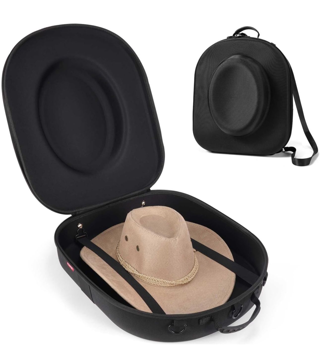 Livelab Hat Box for Travel - Crush Proof Cowboy Hat Holder Storage, Hard Travel Hat Carrier Case for Cowboy, Panama & Tweed Hats