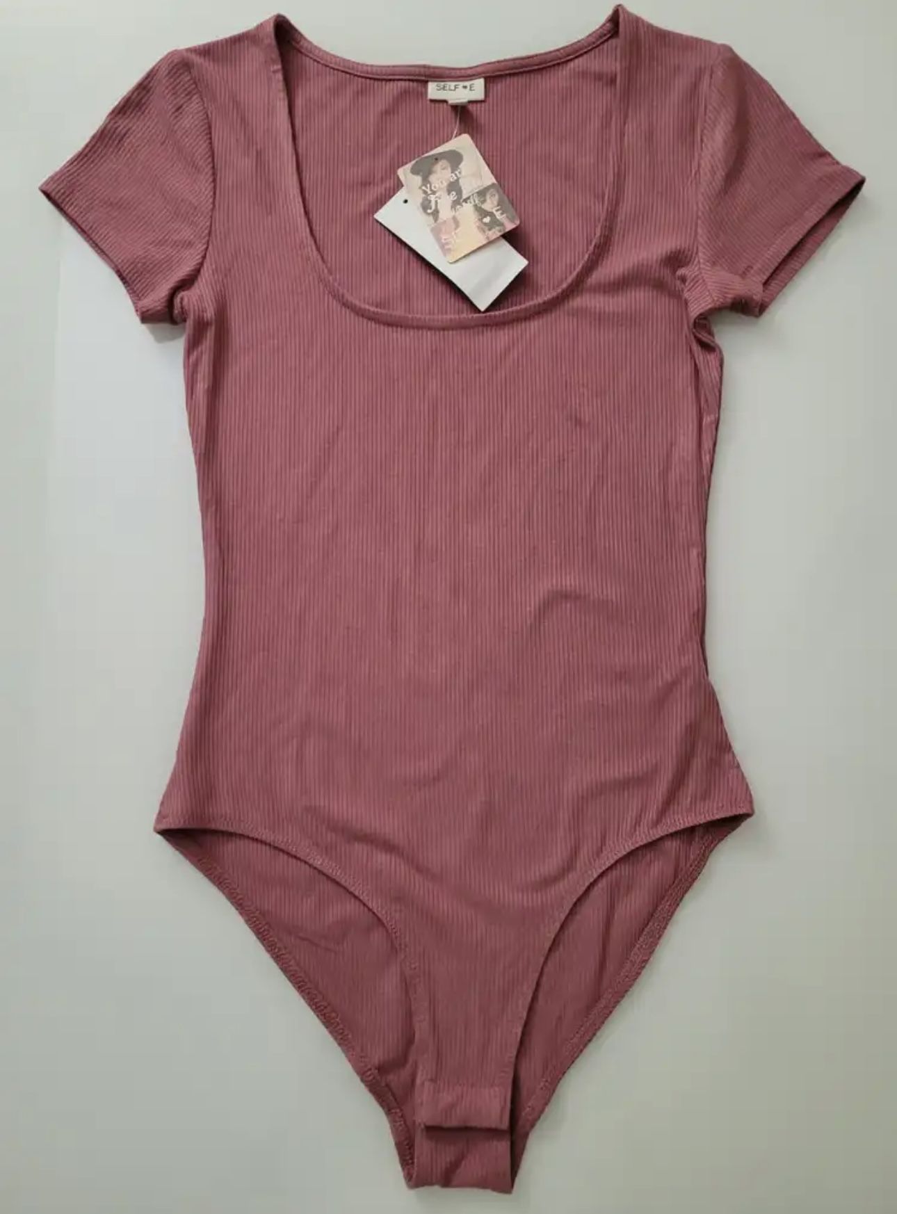 BRAND NEW With Tag, Rusty Rose Women's Short Sleeve Bodysuit Size XS, Self Loves E.