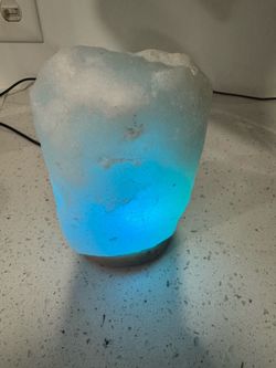 White Himalayan Salt Lamp with Color Light