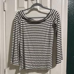 The Hanger Black And White Striped Long Sleeve Top