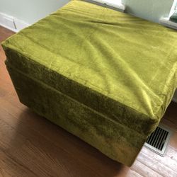 VINTAGE Super Large Green Velvet Storage Trunk
