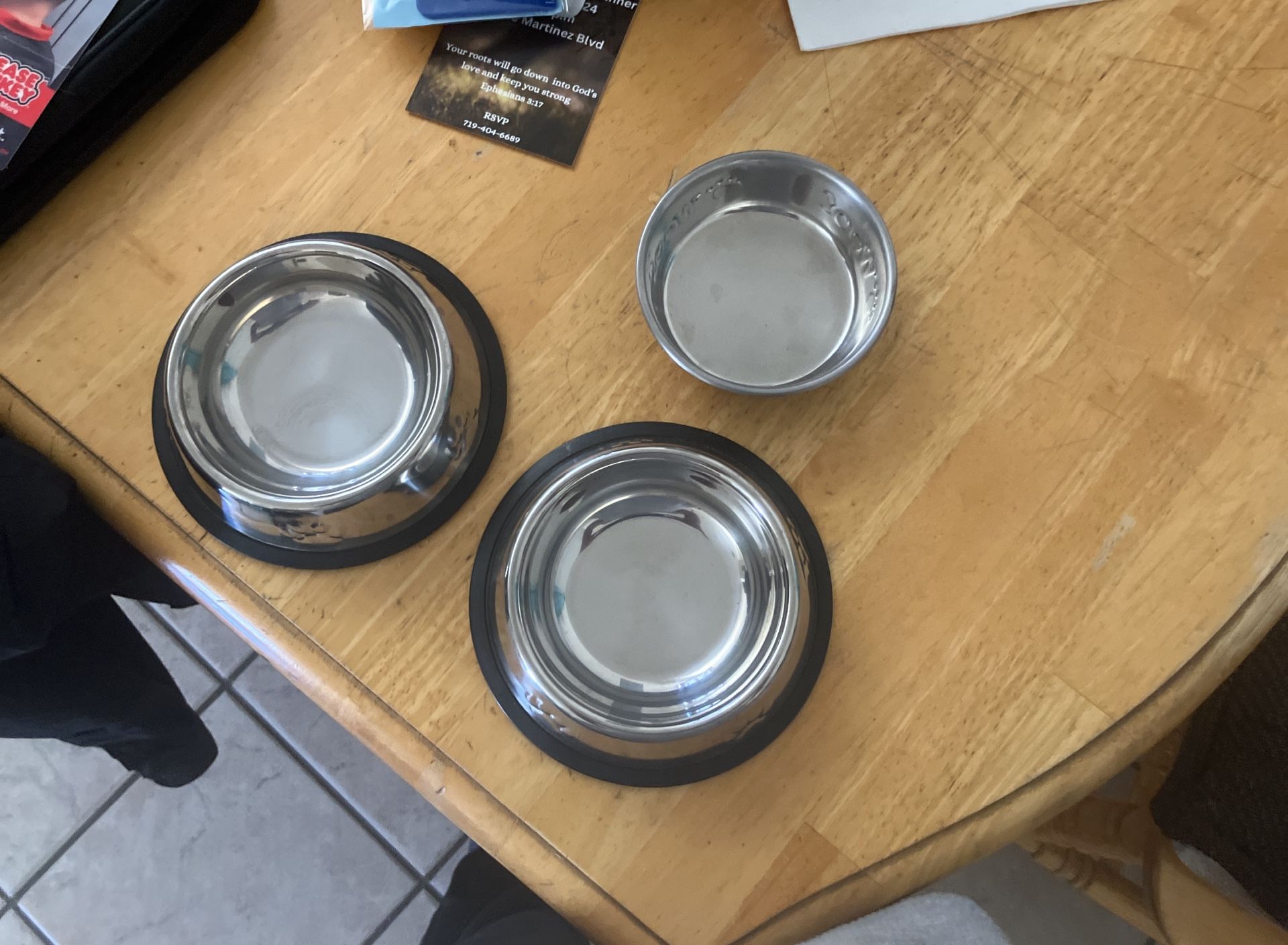 Three Small Pet Bowls
