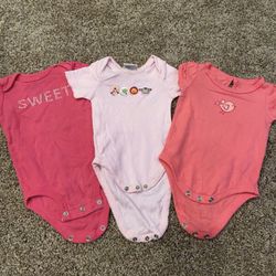 Baby Girls 6mth onesie and set lot