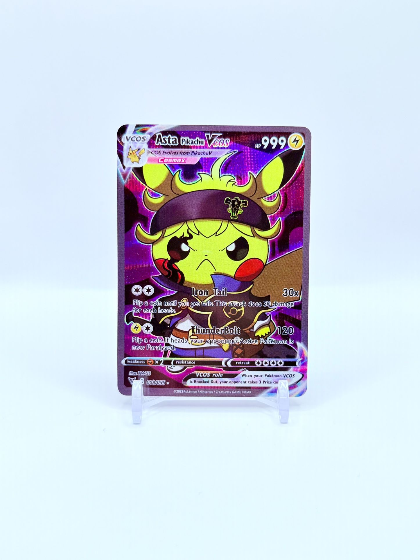 Asta Pikachu V Cosplay Holo Card