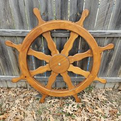 Handmade Wooden Ship Wheel