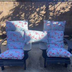 Brand New Unused, Seven Piece Canvas Flamingo Outdoor Cushions