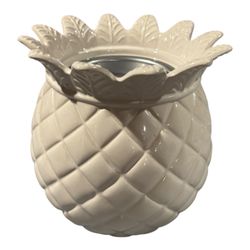 YANKEE CANDLE SCENTERPIECE MELTCUP WARMER PINEAPPLE WHITE CERAMIC 6"