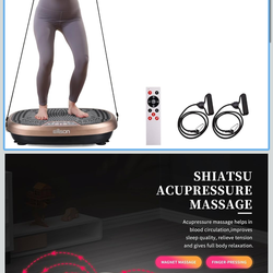 EILISON FitMaxx 3D XL Vibration Plate Exercise Machine - Whole Body Workout Vibration Platform w/Loop Bands