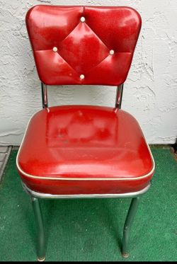 Vintage Red Sparkle Vinyl Diner Chair