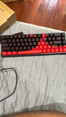 Mechanical Keyboard with Red and Black Keycaps