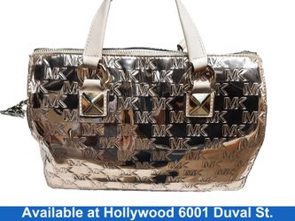 Michael Kors Embossed Satchel Gold Purse / Handbag