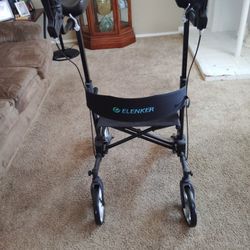 Elenker Dual-Brake Upright walker 10" wheels