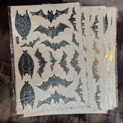 Halloween Decorations 160 PCS Halloween Window Clings, Bat/vampireHalloween Wall Decal Floor Clings with Tattoo Stickers, Scary Halloween 