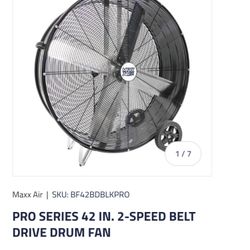 The Maxx Air 42" High Velocity Drum Fan, Quiet Operation, Belt Drive Barrel Fan, 2-Speed, for Industrial, Commercial, Warehouse, and Workshop Use. 10,