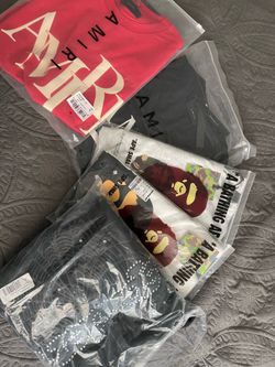 2 Amirir Shirst and 2 Bape shirst take all for $140 spider hoodie is sold