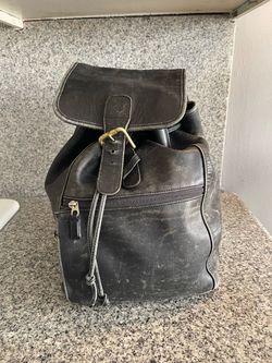 Vintage Coach Black Leather Drawstring Backpack – No. B8S-0529