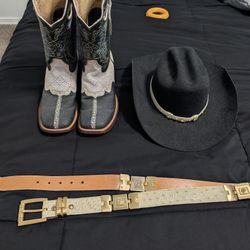 Boots, Hat. Belt