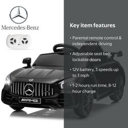 12V Ride On Car Licensed Mercedes Benz AMG GTR Battery Vehicle Parent Remote Blk