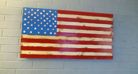 American wood flag