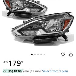 SEPEY 2pcs Headlight for Nissan Sentra 16-19 Headlight Assembly Driver & Passenger Side Fits Nissan Sentra 2016 2017 2018 2019 (Without Bulbs)