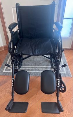 Brand New Portable Black Wheelchair with Elevating Leg Rests