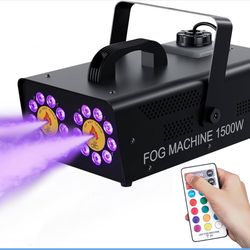 1500W Fog Smoke Machine RGB LED Stage DJ Fogger Smoke Effect Multi Color Remote