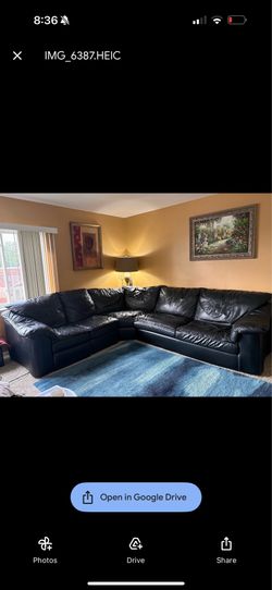 100% Genuine Leather L shaped Sleeper Couch - $150 (Skokie)
