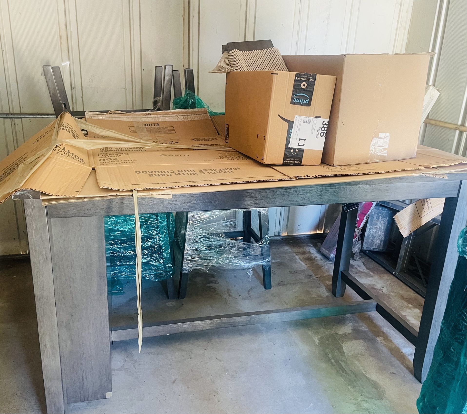 Grey Bar Top Table