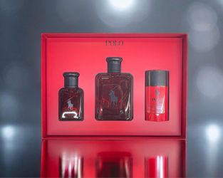 🔥 Polo Ralph Lauren Red Men’s 3-Piece Gift Set – Brand New | 4.2 oz + Travel Spray