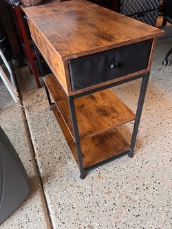 Side table with charging station