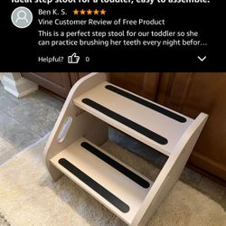 Wooden Toddler Step Stool with Handles, Non-Slip Two-Step Stool for Kids, Height Adjustable, Safe Potty Training Stool for Bathroom, Kitchen, Bedroom 