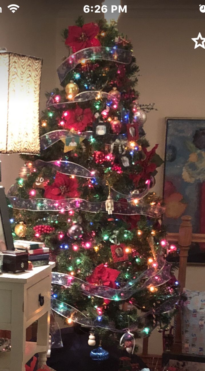 6 1/2 foot pre-lit Christmas tree