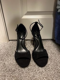 Windsor Black Strap Rhinestone Sparkly Heels Stilettos