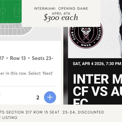 InterMiami Opener Game April 4th