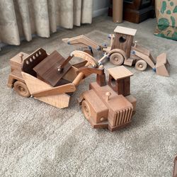 Wooden toy trucks