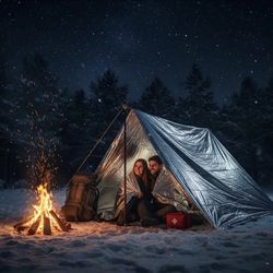 New 55”x82” Silver & Gold Reflective Emergency Mylar Survival Blanket