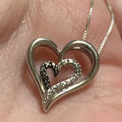 Natural Diamond Pendant Necklace 925 SUN
